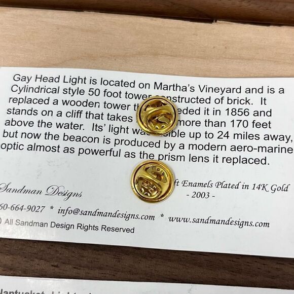 Collectible Enamel plated on 14 K Gold Massachusetts Lighthouse pins 2003 - Picture 13 of 14